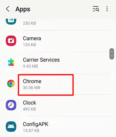 select chrome option